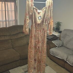 Charolette Russe tan floral dress with shorts
